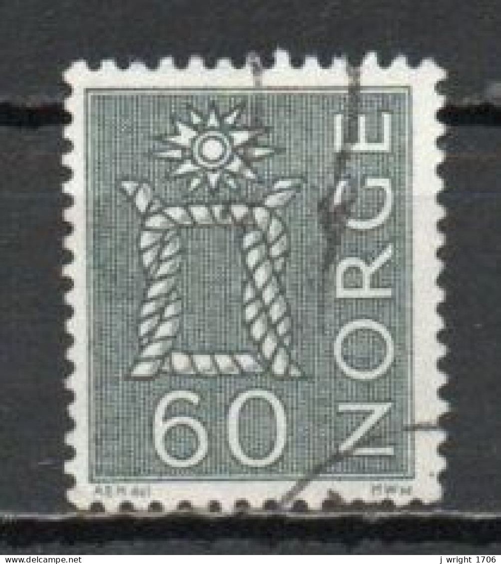 Norway, 1963, Motifs/Rope Knot & Sun, 60ö/Grey-Green, USED - Gebraucht