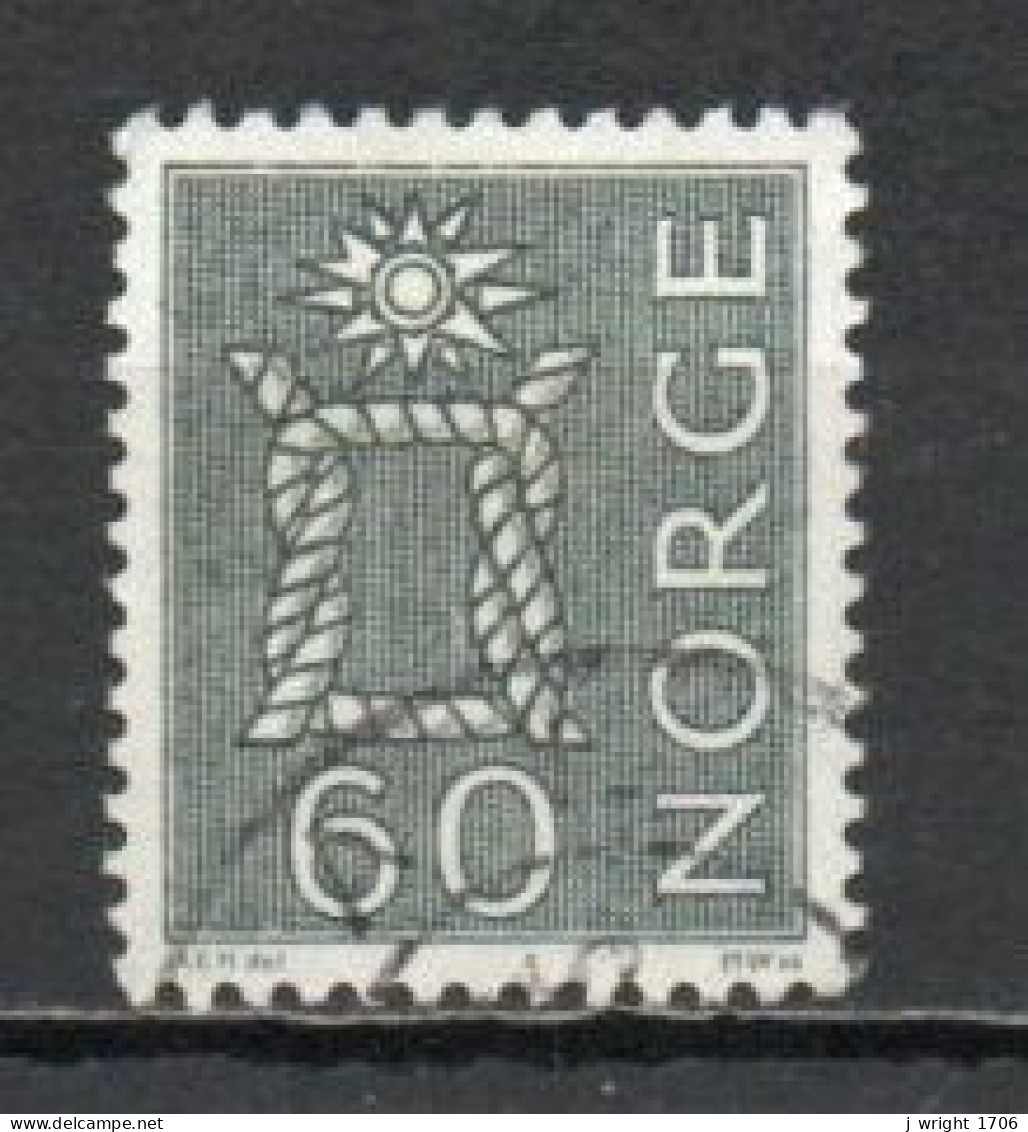 Norway, 1963, Motifs/Rope Knot & Sun, 60ö/Grey-Green, USED - Usati