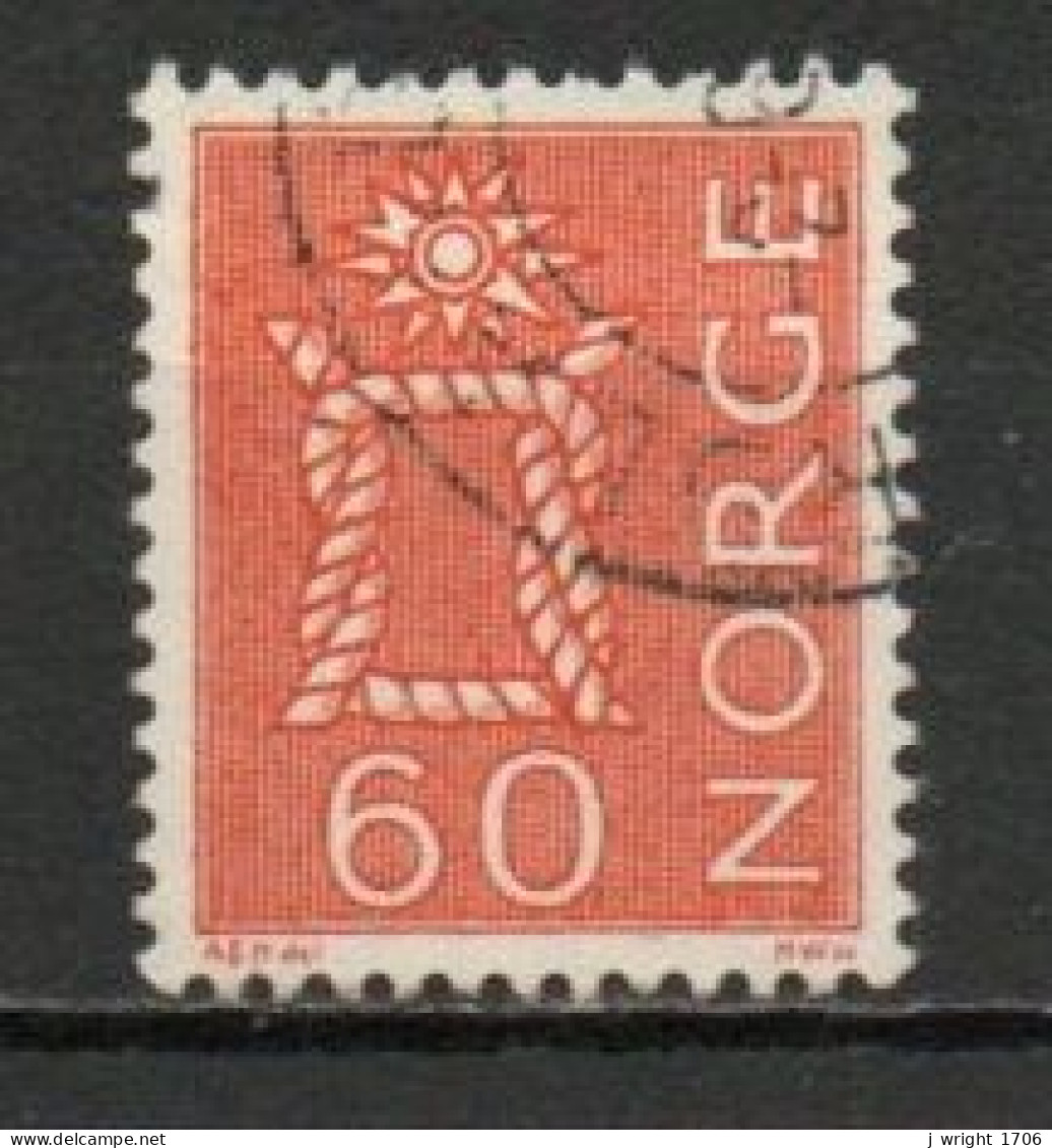 Norway, 1964, Rope Knot & Sun/Four Whole Stands, 60ö/Red, USED - Oblitérés