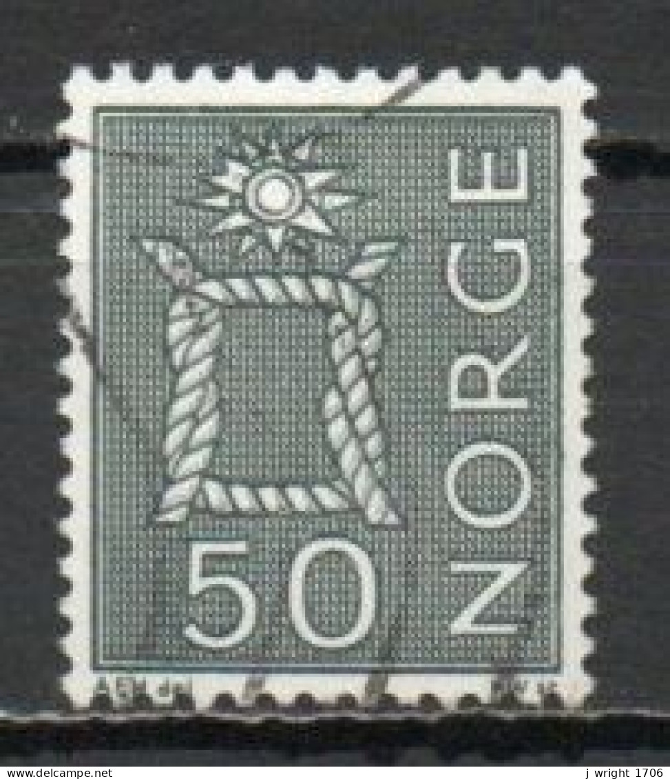 Norway, 1968, Motifs/Rope Knot & Sun, 50ö/Grey-Green, USED - Usados