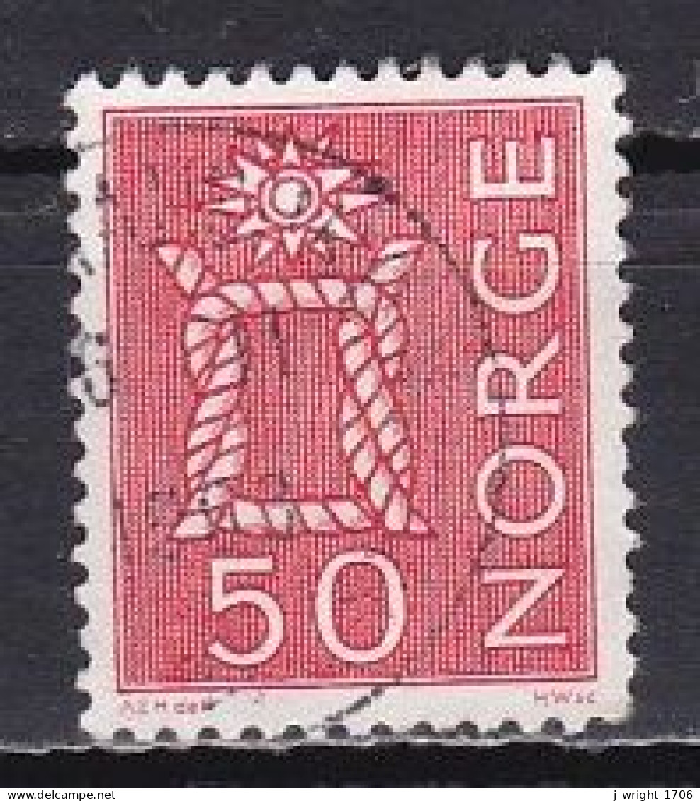 Norway, 1962, Motifs/Rope Knot & Sun, 50ö/Red, USED - Usati