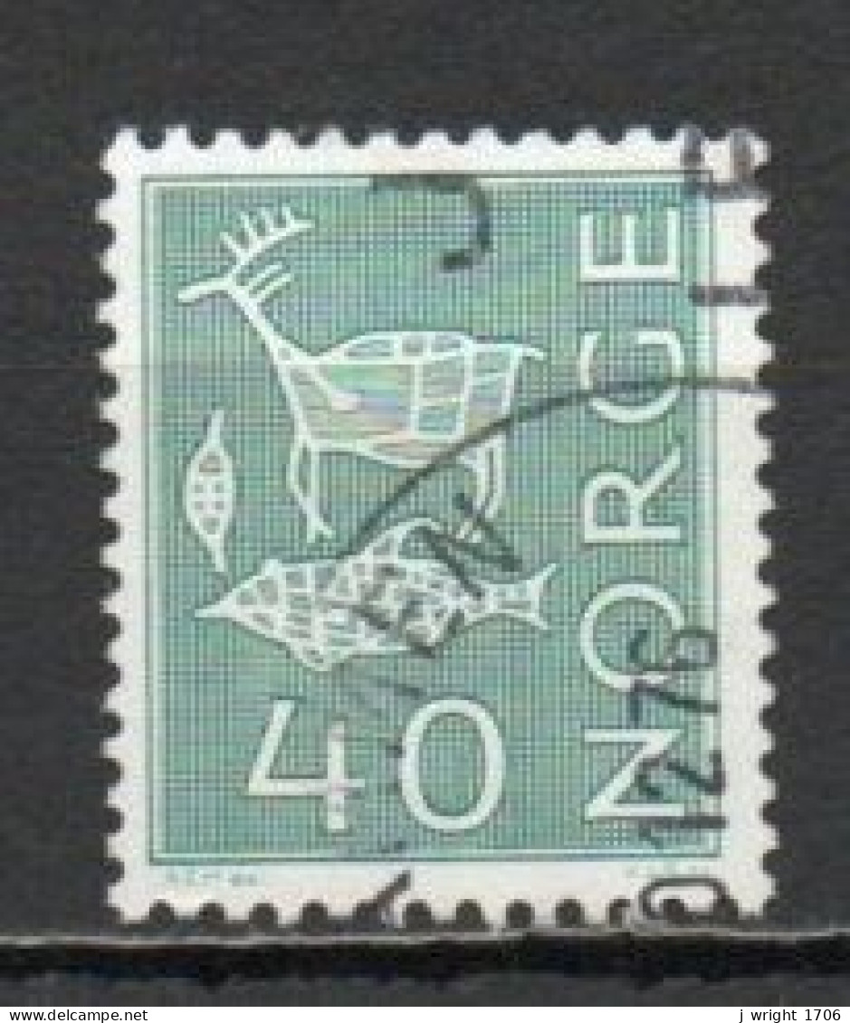 Norway, 1968, Motifs/Cave & Rock Paintings, 40ö/Blue-Green, USED - Usados