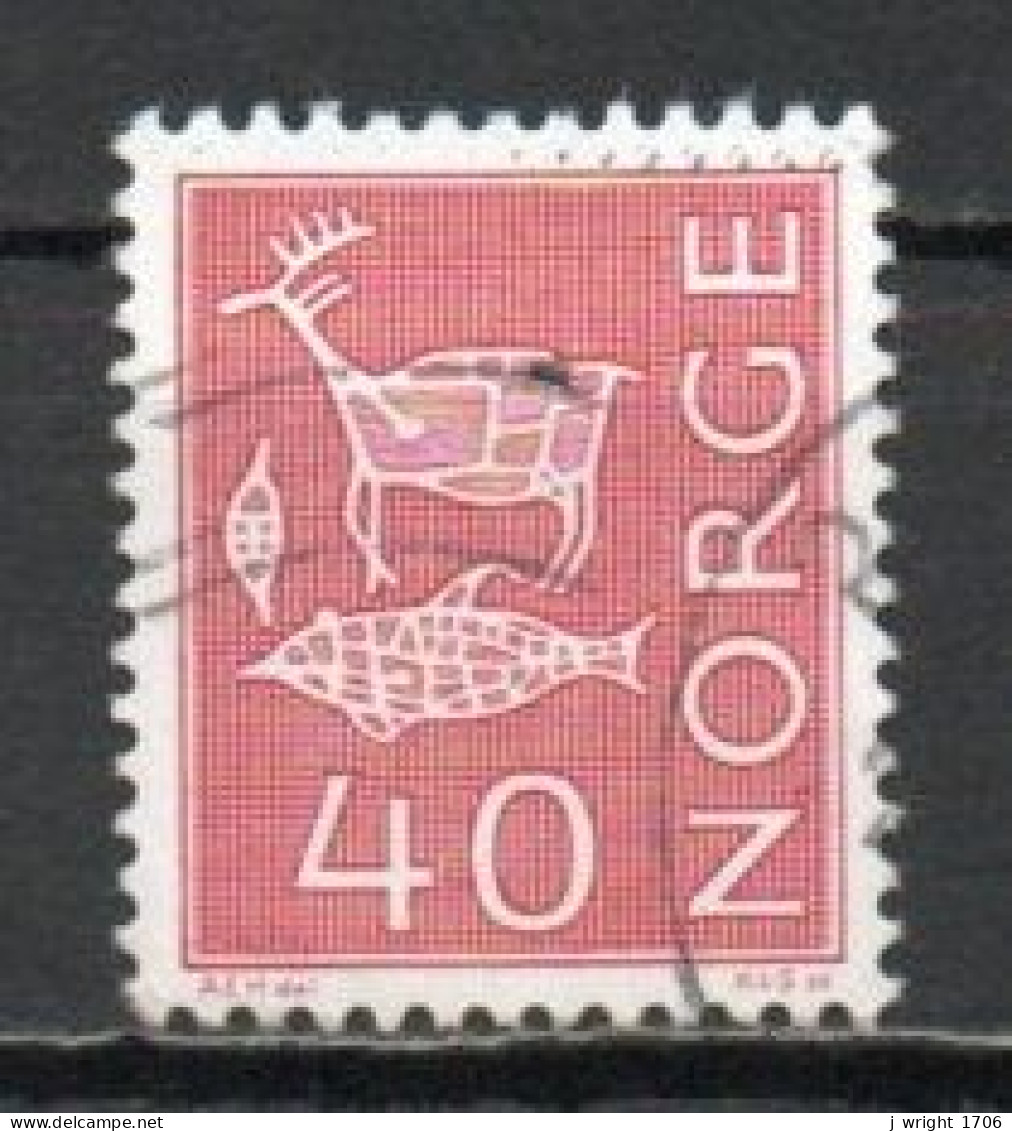 Norway, 1967, Motifs/Cave & Rock Paintings, 40ö/Red/Phosphor, USED - Usados