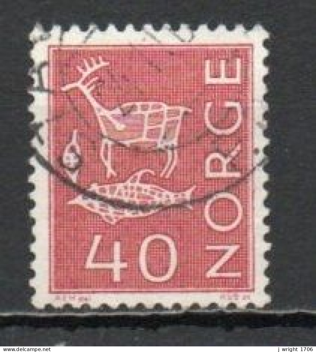 Norway, 1963, Motifs/Cave & Rock Paintings, 40ö/Red, USED - Gebraucht