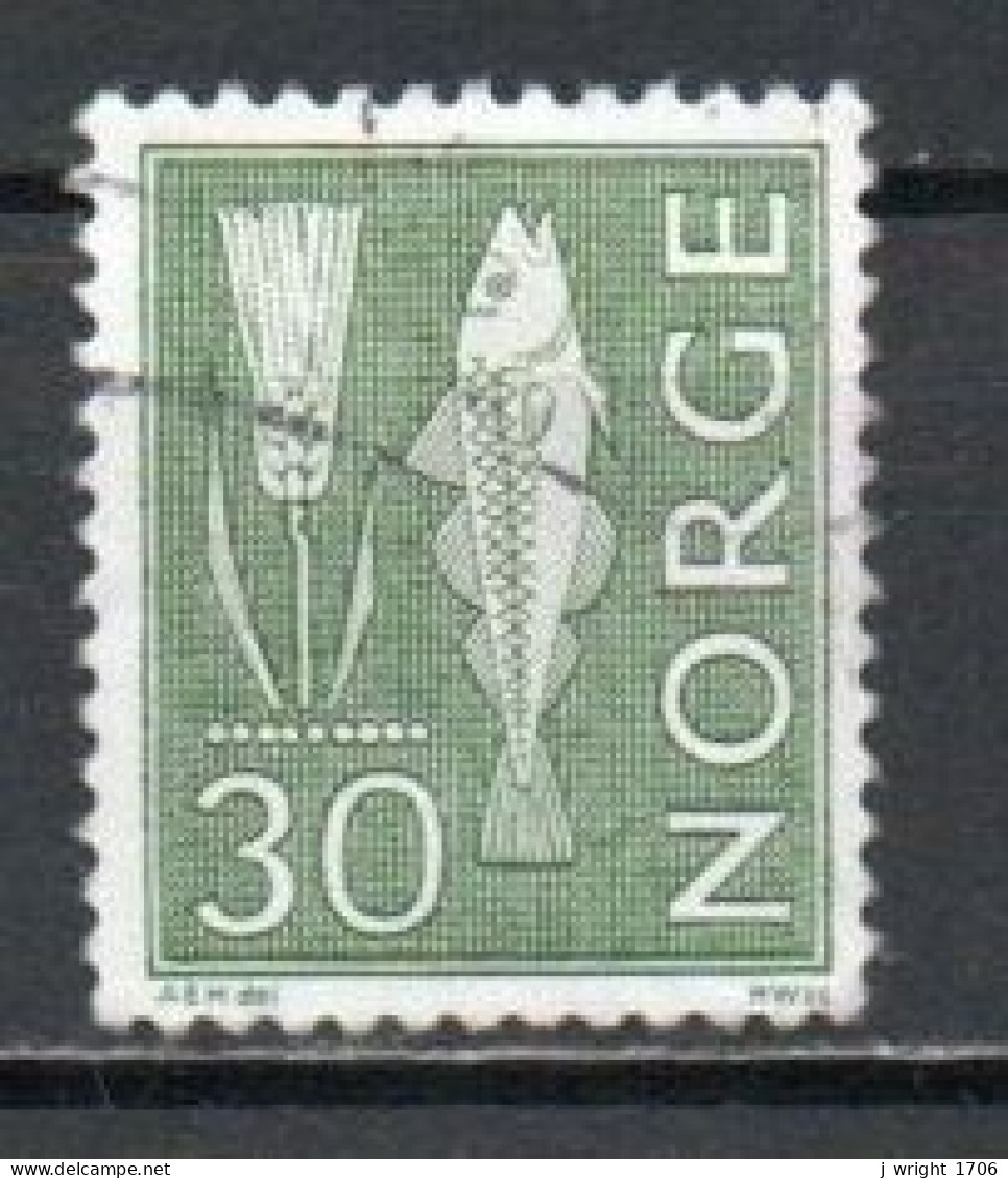 Norway, 1967, Motifs/Wheat & Atlantic Cod, 30ö/Green/Phosphor, USED - Gebruikt