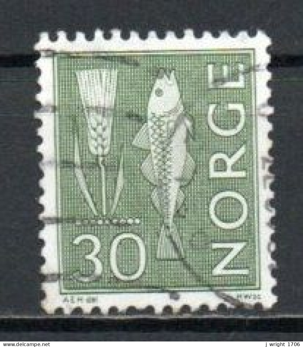 Norway, 1967, Motifs/Wheat & Atlantic Cod, 30ö/Green/Phosphor, USED - Gebruikt