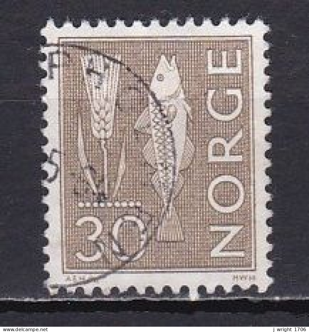 Norway, 1963, Motifs/Wheat & Atlantic Cod, 30ö/Olive-Brown, USED - Gebruikt