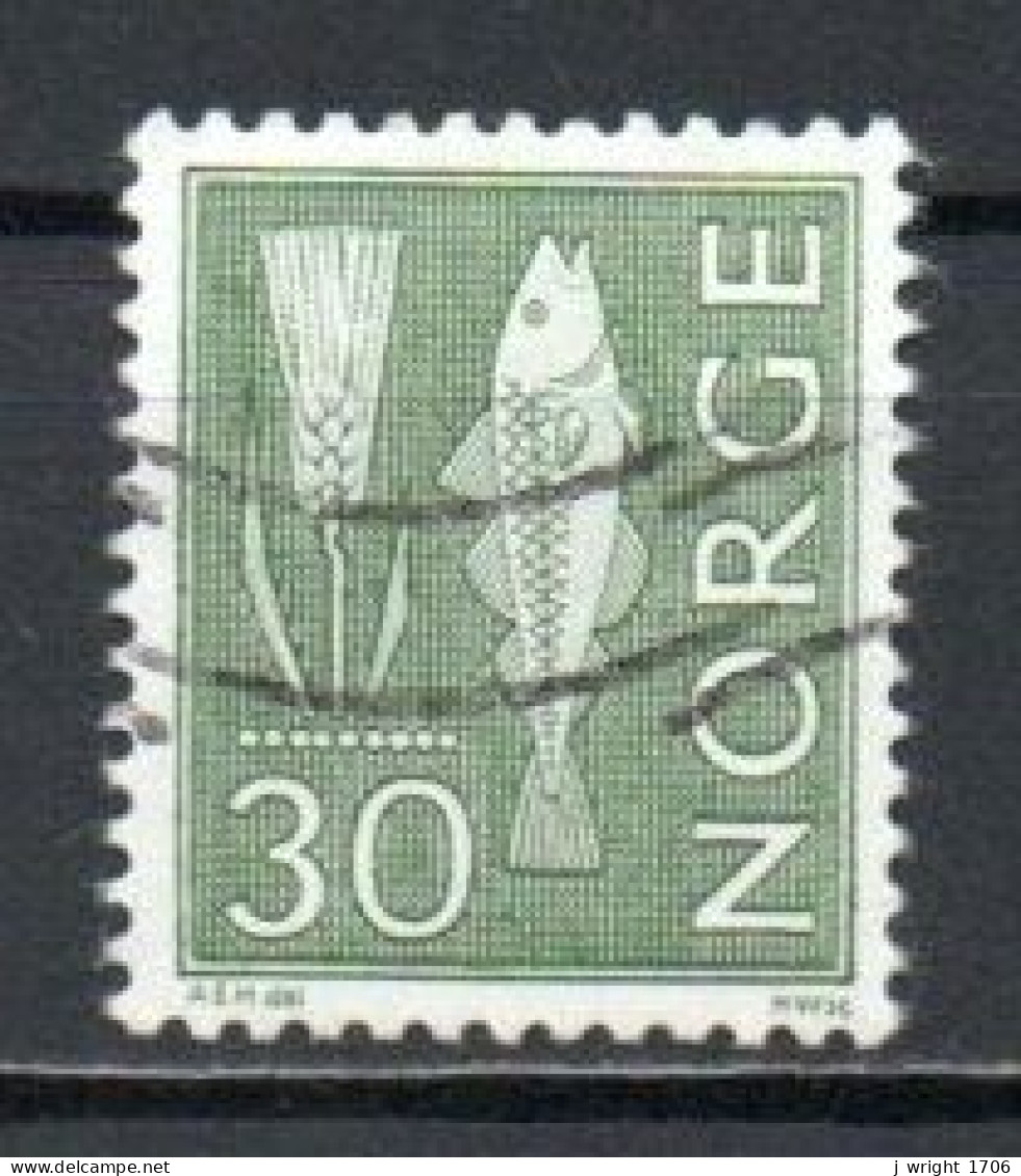 Norway, 1967, Motifs/Wheat & Atlantic Cod, 30ö/Green/Phosphor, USED - Usati