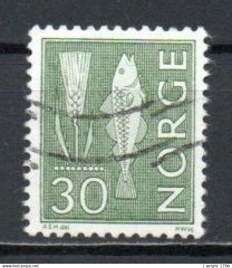 Norway, 1967, Motifs/Wheat & Atlantic Cod, 30ö/Green/Phosphor, USED - Oblitérés