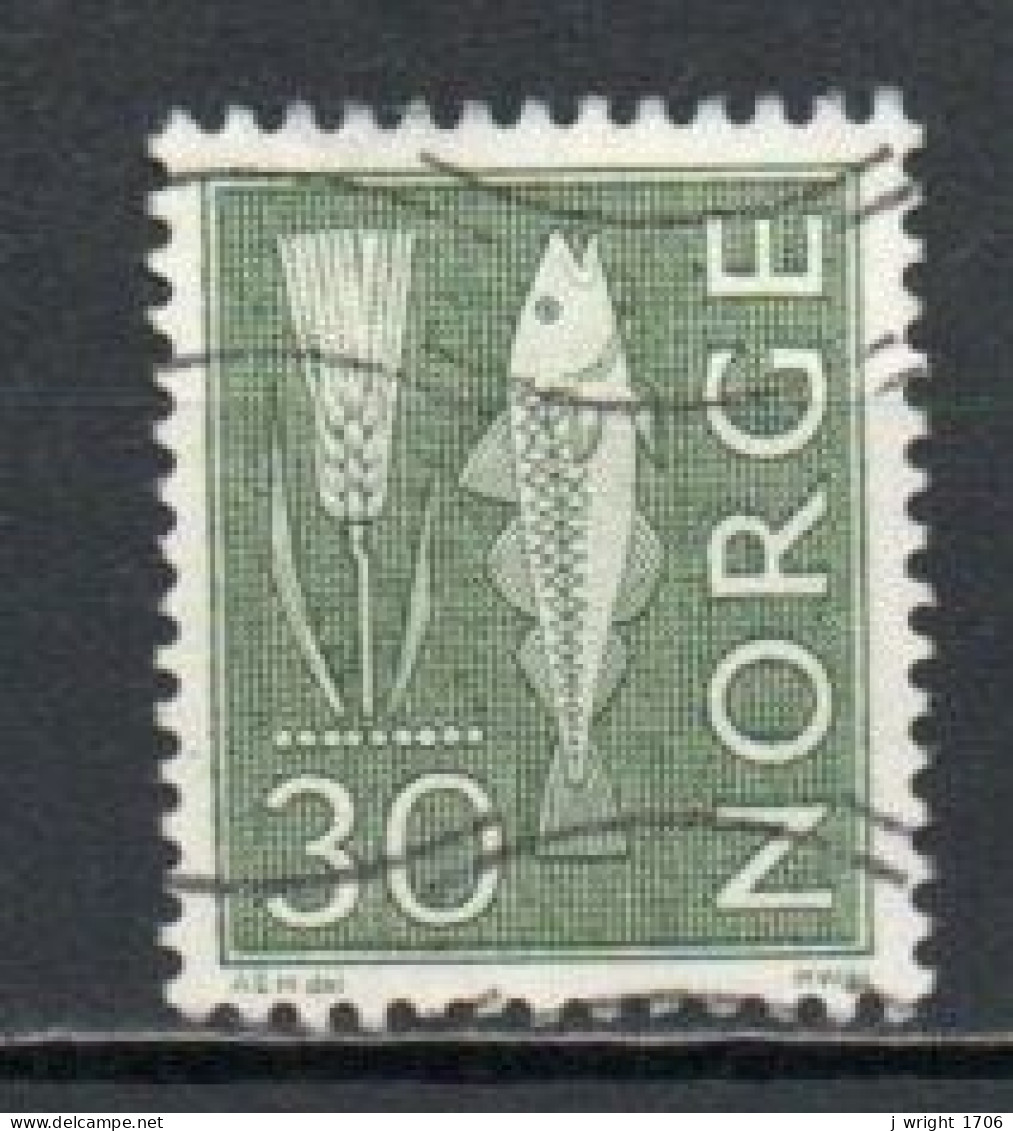 Norway, 1964, Motifs/Wheat & Atlantic Cod, 30ö/Green, USED - Gebruikt