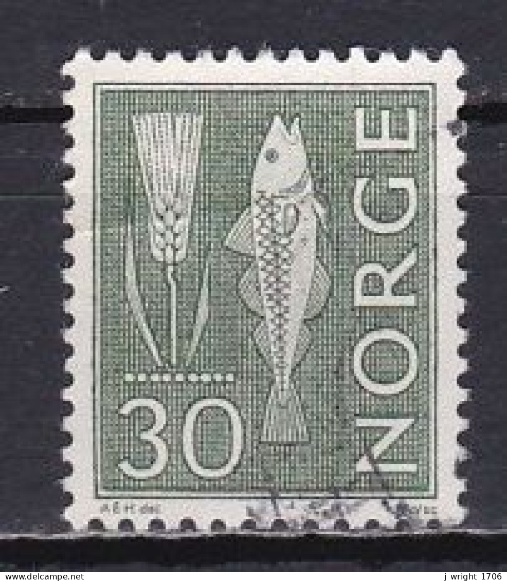 Norway, 1964, Motifs/Wheat & Atlantic Cod, 30ö/Green, USED - Usados