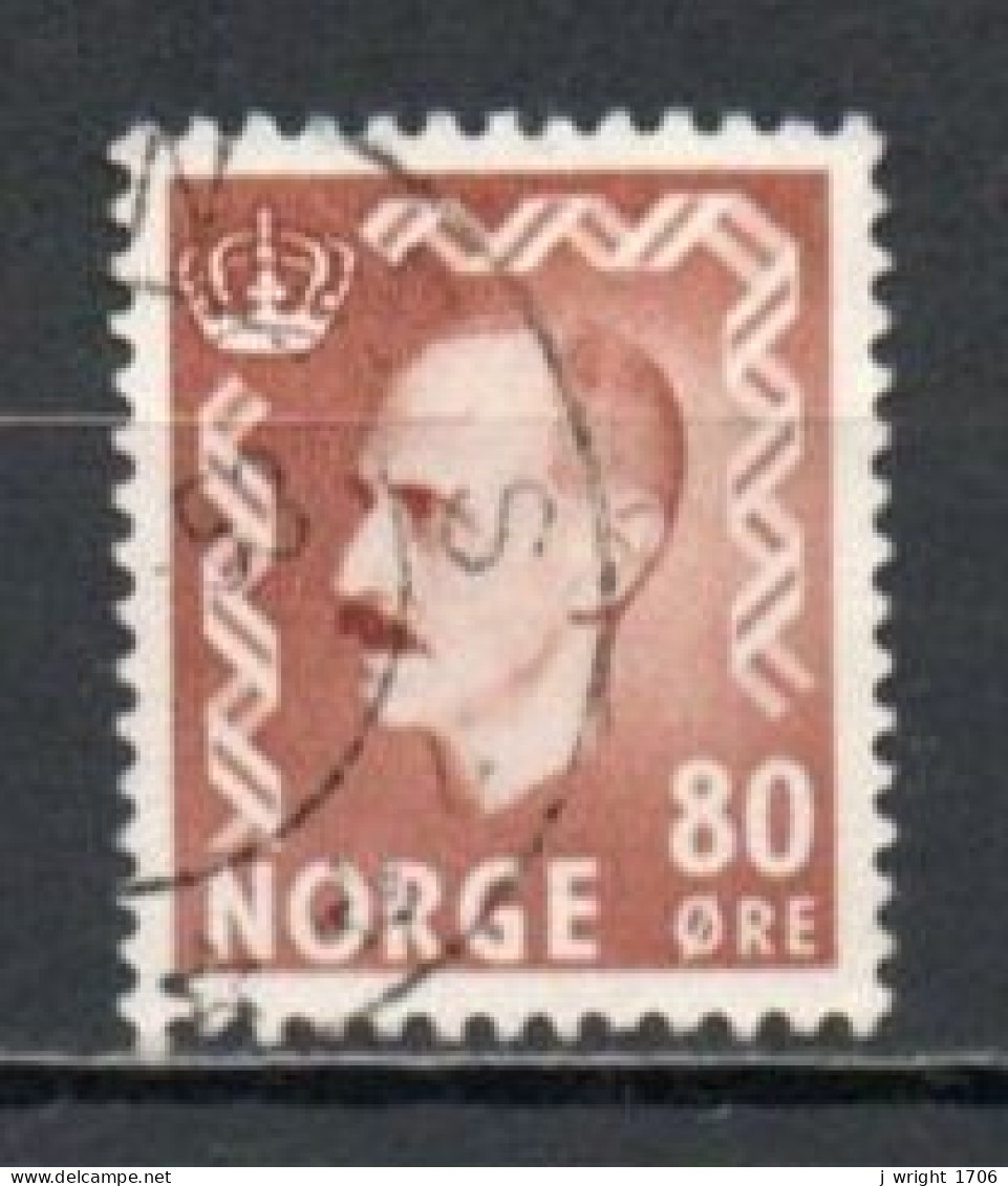 Norway, 1951, King Haakon VII, 80ö, USED - Used Stamps