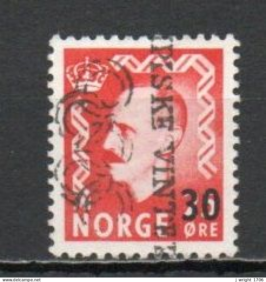 Norway, 1950, King Haakon VII, 30ö/Surcharge, USED - Usados