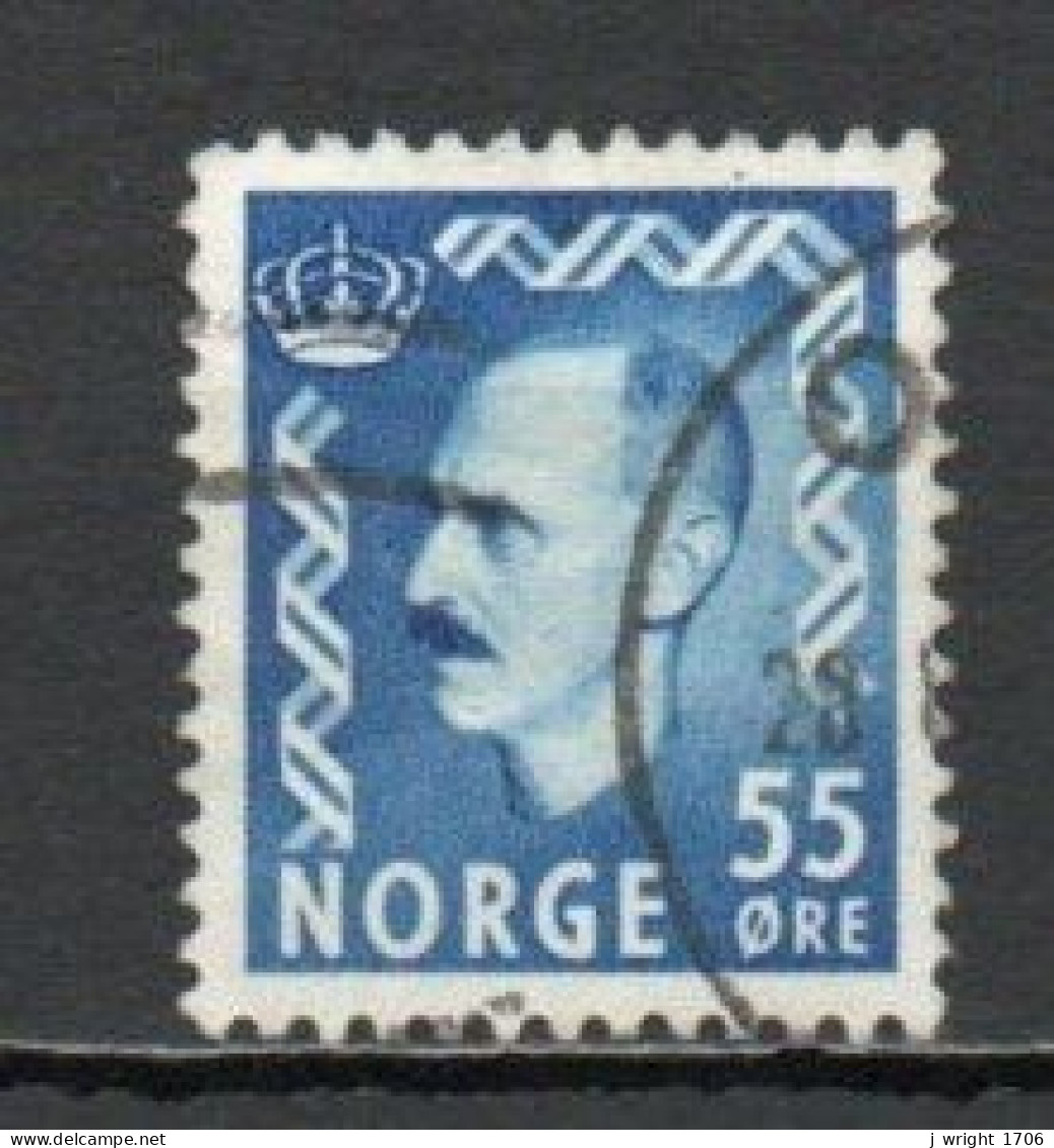 Norway, 1952, King Haakon VII, 55ö/Blue, USED - Oblitérés