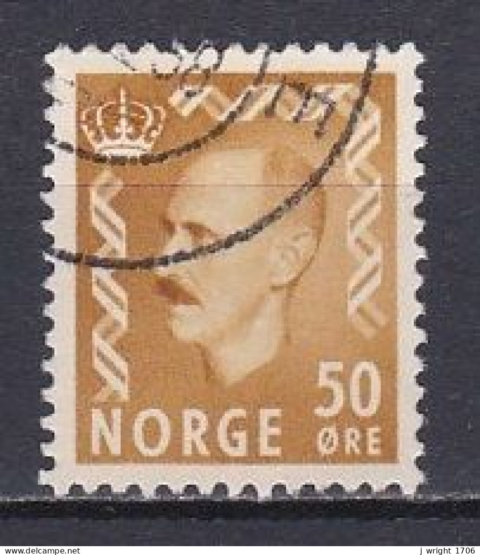 Norway, 1957, King Haakon VII, 50ö/Yellow-Ochre, USED - Usados