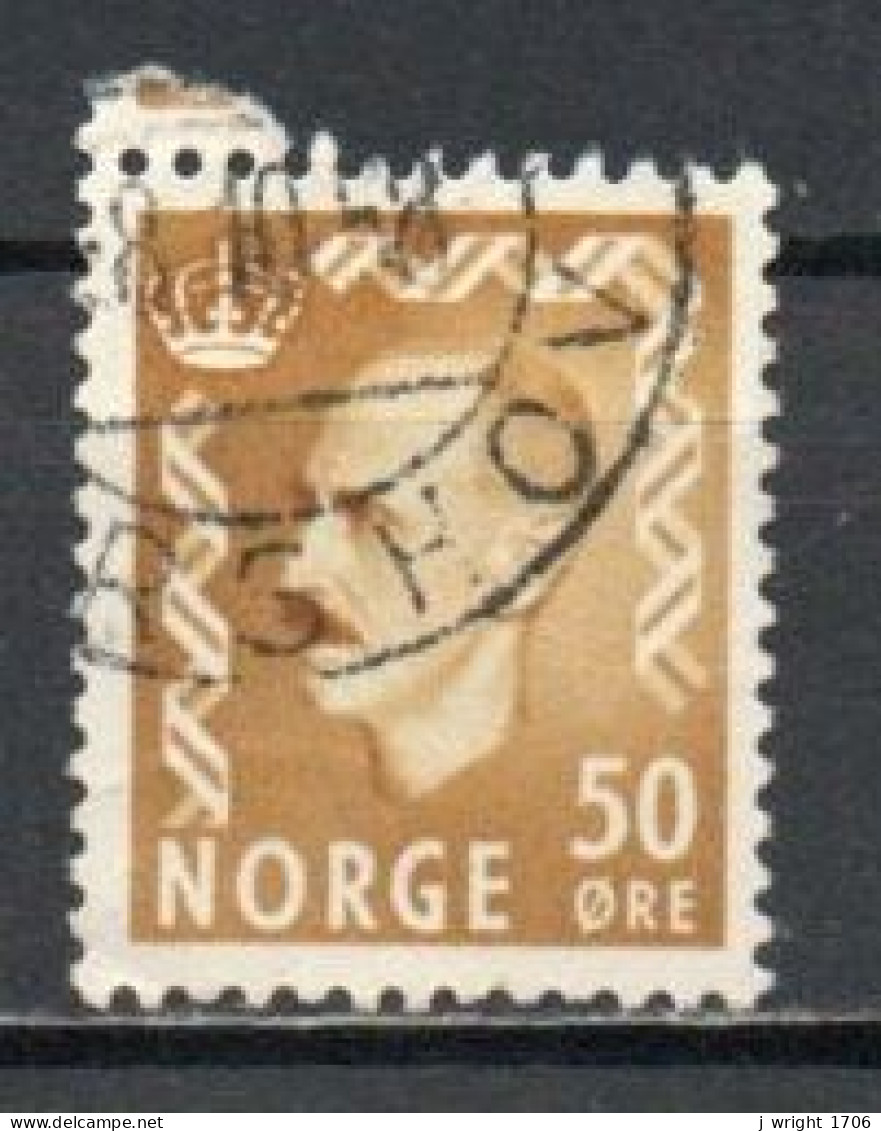 Norway, 1957, King Haakon VII, 50ö/Yellow-Ochre, USED - Gebraucht