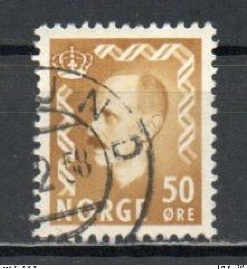 Norway, 1957, King Haakon VII, 50ö/Yellow-Ochre, USED - Gebruikt