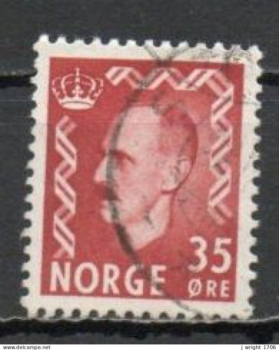 Norway, 1956, King Haakon VII, 35ö/Red Brown, USED - Gebruikt