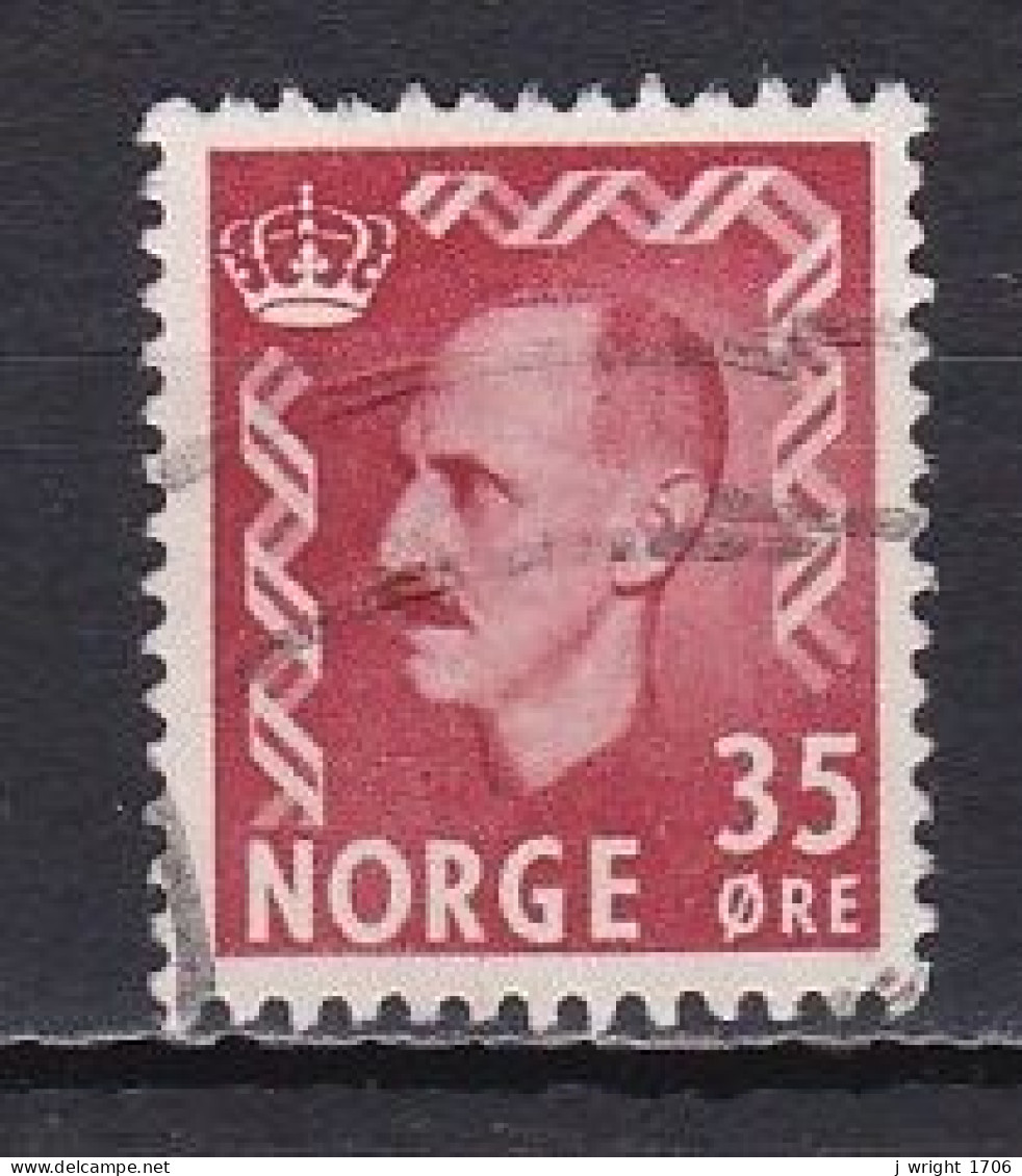 Norway, 1956, King Haakon VII, 35ö/Red Brown, USED - Usati