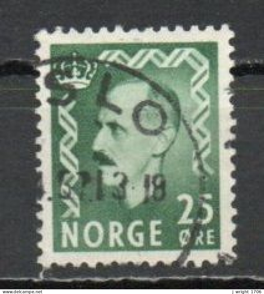Norway, 1956, King Haakon VII, 25ö/Green, USED - Usados