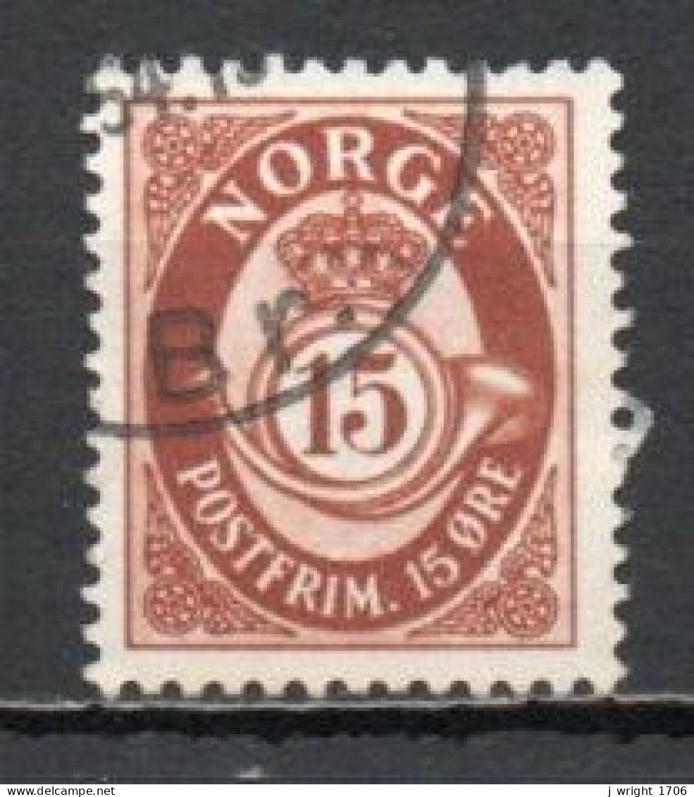 Norway, 1952, Posthorn/Photogravure, 15ö/Red-Brown, USED - Gebruikt