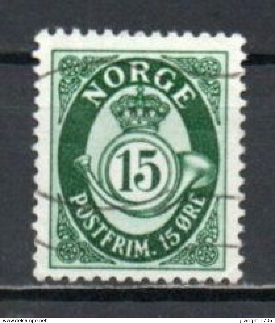 Norway, 1950, Posthorn/Photogravure, 15ö/Green, USED - Usati