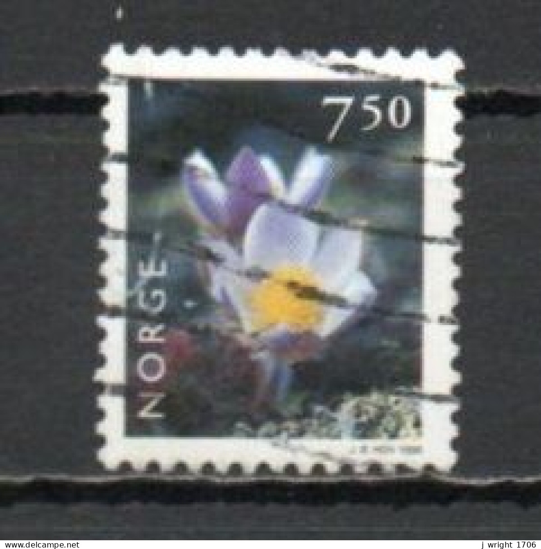 Norway, 1998, Flowers/Pasque Flower, 7.50kr, USED - Usados