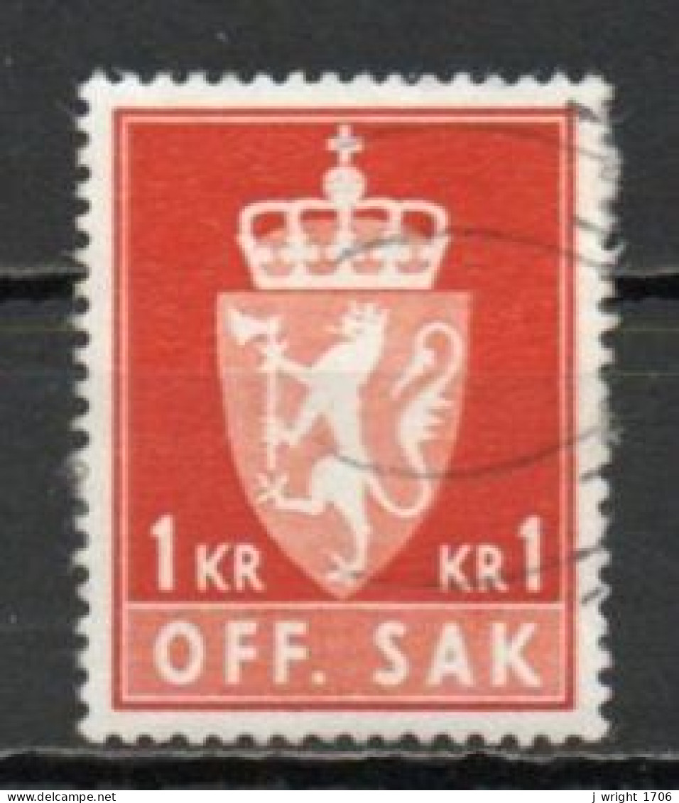 Norway, 1972, Coat Of Arms/Photogravure, 1Kr/Red, USED - Dienstzegels