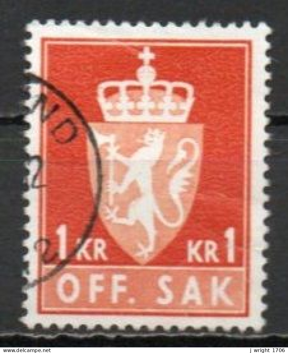 Norway, 1972, Coat Of Arms/Photogravure, 1Kr/Red, USED - Dienstzegels