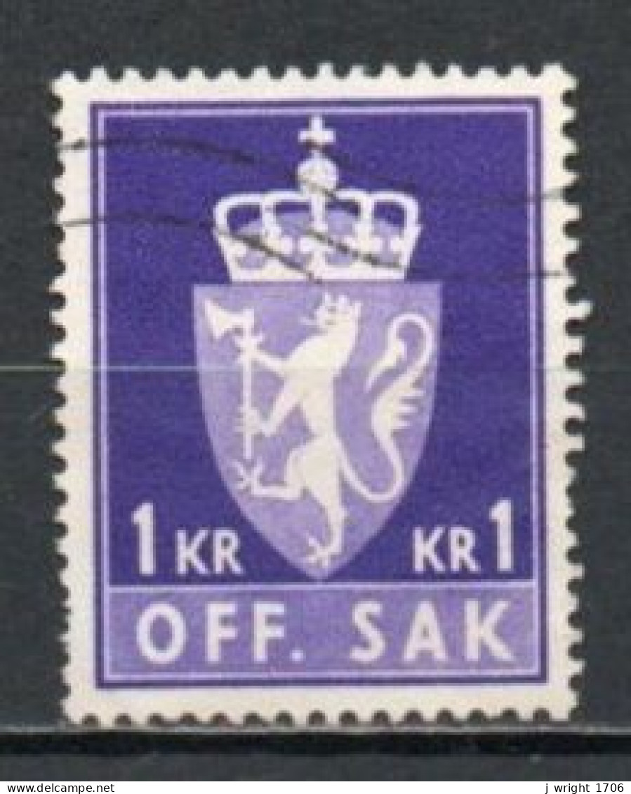 Norway, 1957, Coat Of Arms/Photogravure, 1Kr/Violet, USED - Dienstzegels