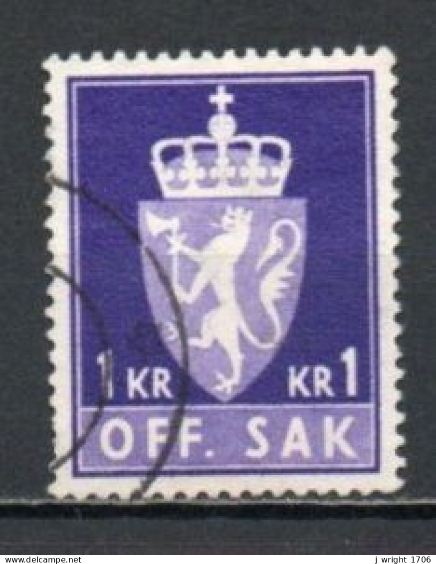 Norway, 1957, Coat Of Arms/Photogravure, 1Kr/Violet, USED - Dienstmarken