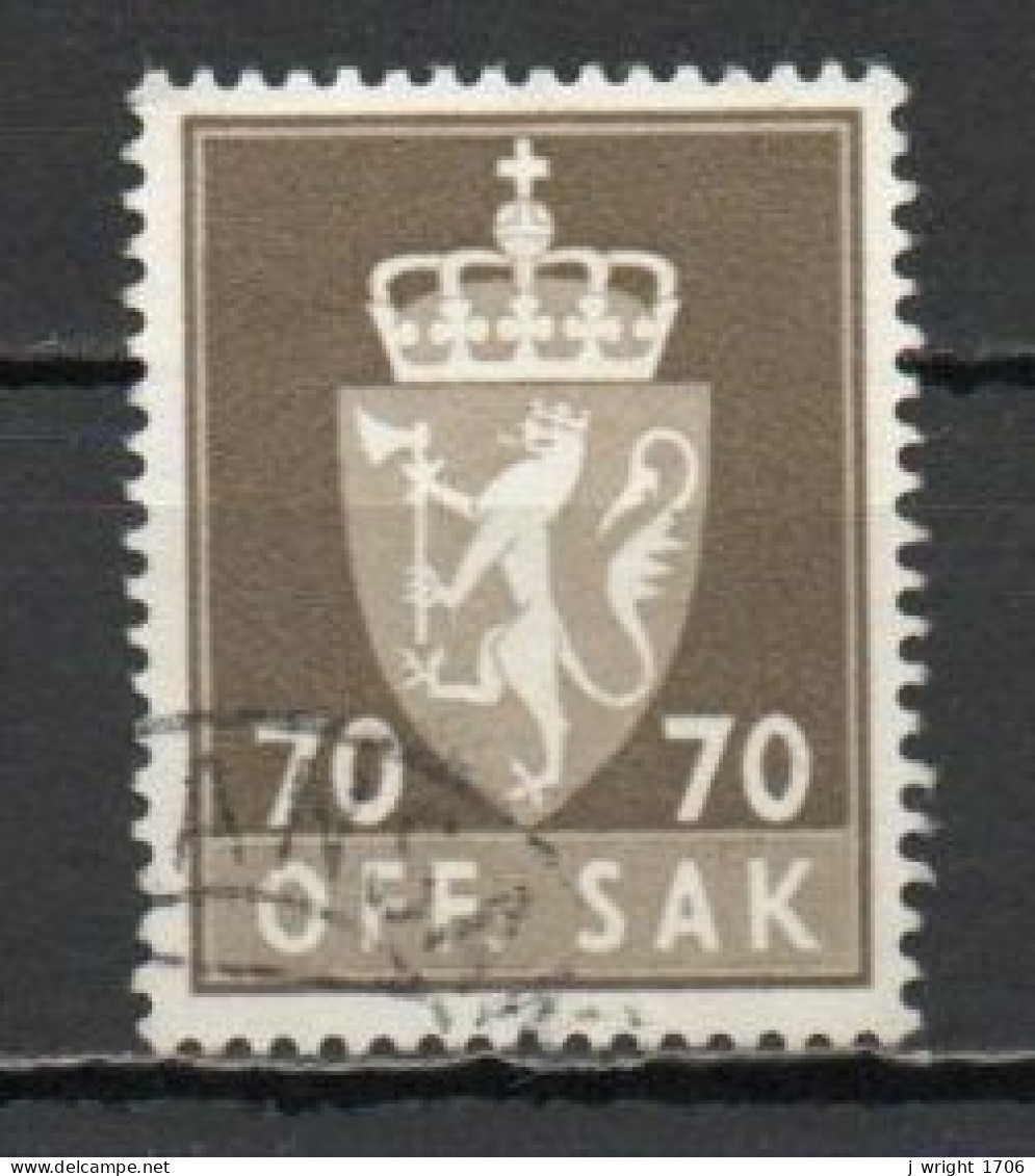 Norway, 1972, Coat Of Arms/Photogravure, 70ö/Olive-Brown, USED - Dienstmarken