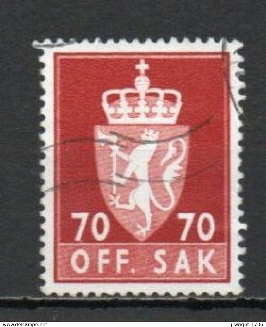 Norway, 1972, Coat Of Arms/Photogravure, 70ö/Red-Brown, USED - Dienstmarken