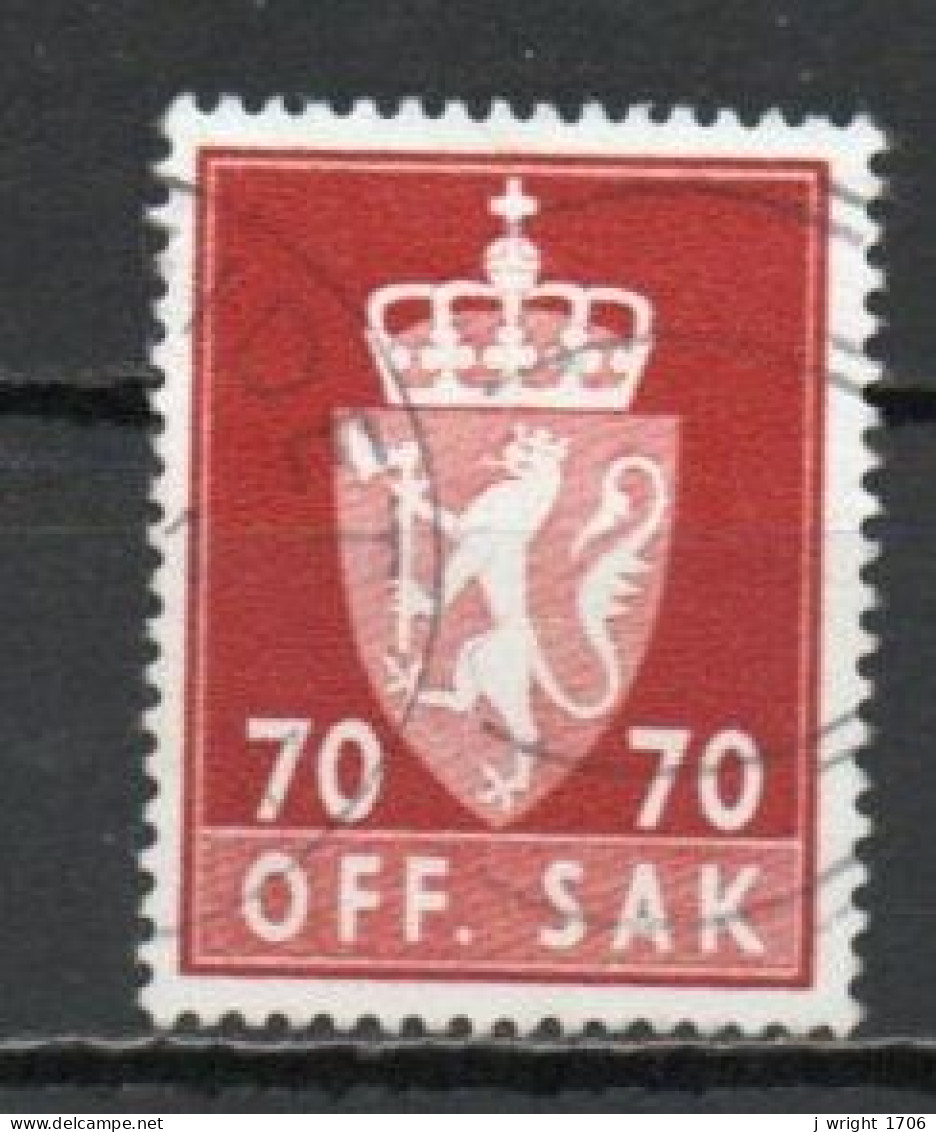 Norway, 1972, Coat Of Arms/Photogravure, 70ö/Red-Brown, USED - Service