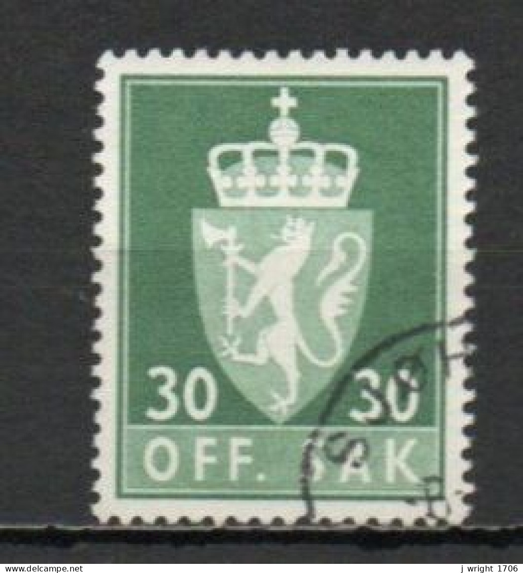 Norway, 1955, Coat Of Arms/Photogravure, 30ö/Green, USED - Dienstmarken