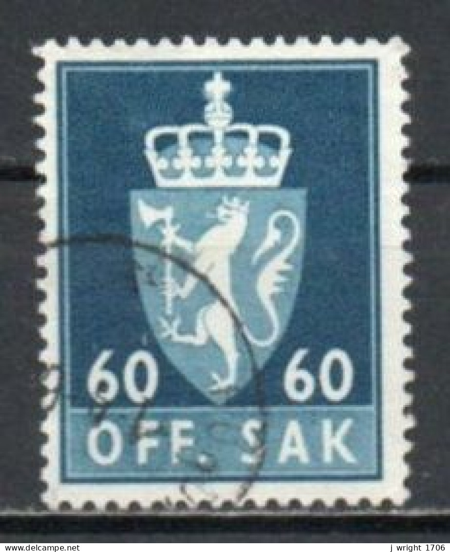 Norway, 1955, Coat Of Arms/Photogravure, 60ö/Dark Green-Blue, USED - Dienstzegels
