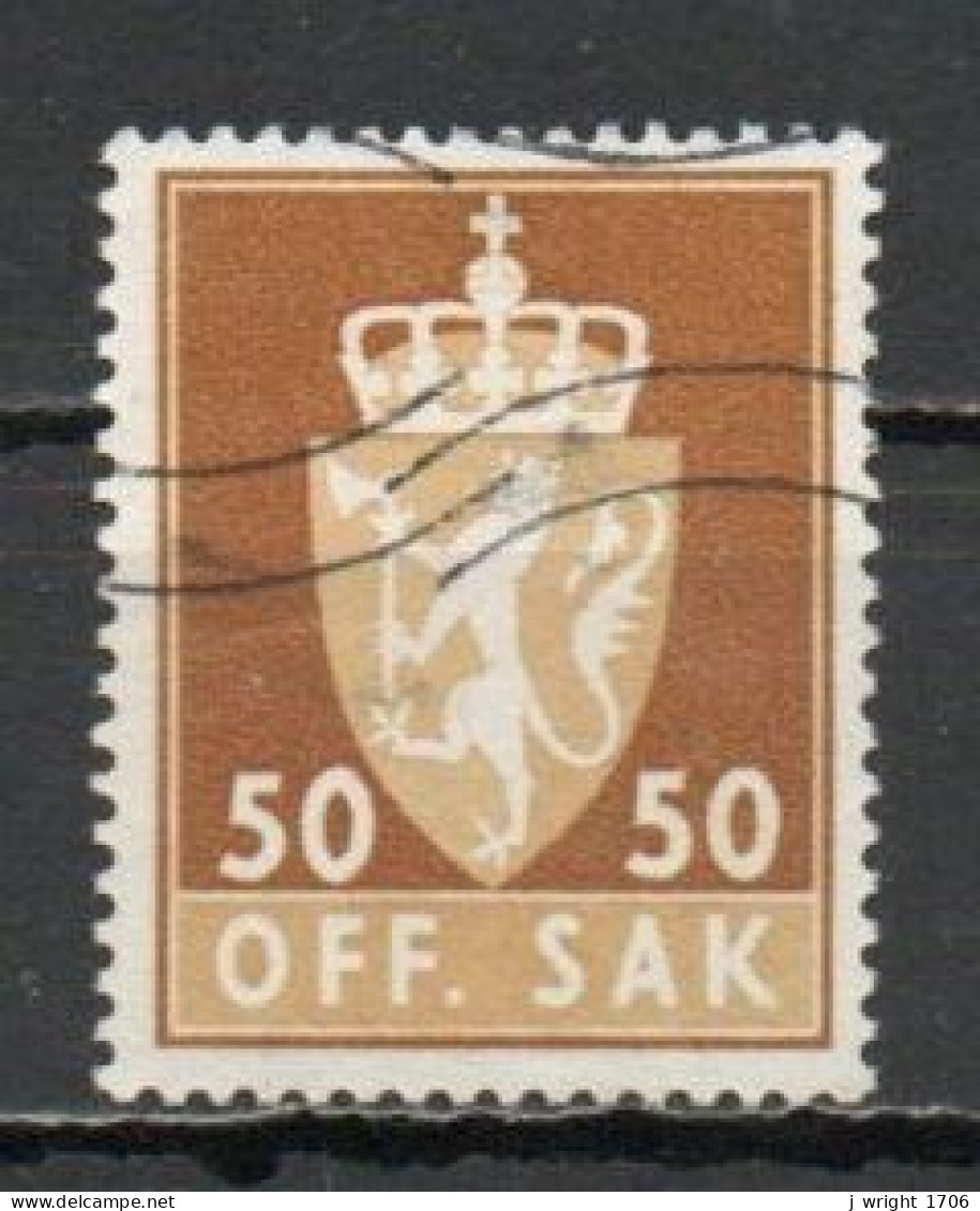 Norway, 1957, Coat Of Arms/Photogravure, 50ö/Yellow-Ochre, USED - Oficiales