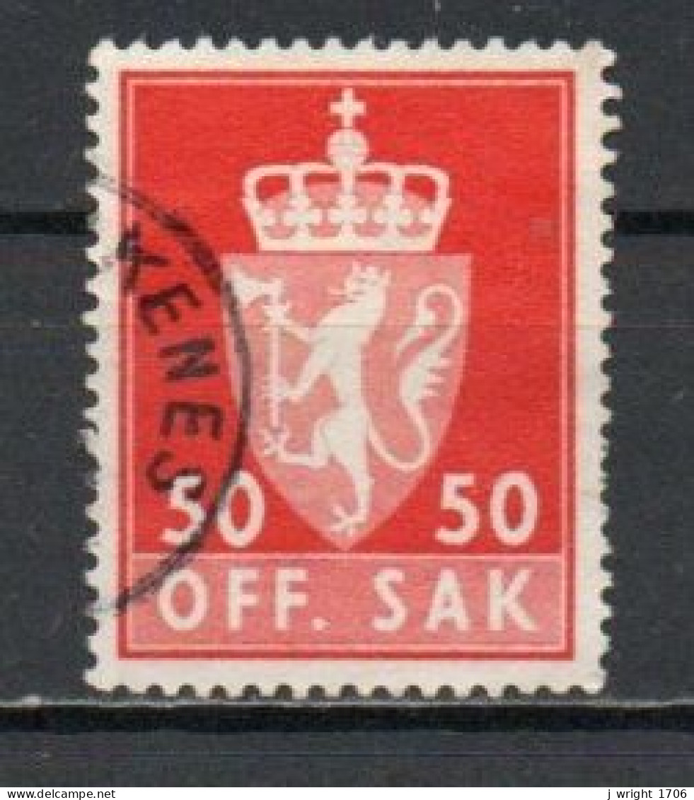 Norway, 1962, Coat Of Arms/Photogravure, 50ö/Red, USED - Dienstzegels