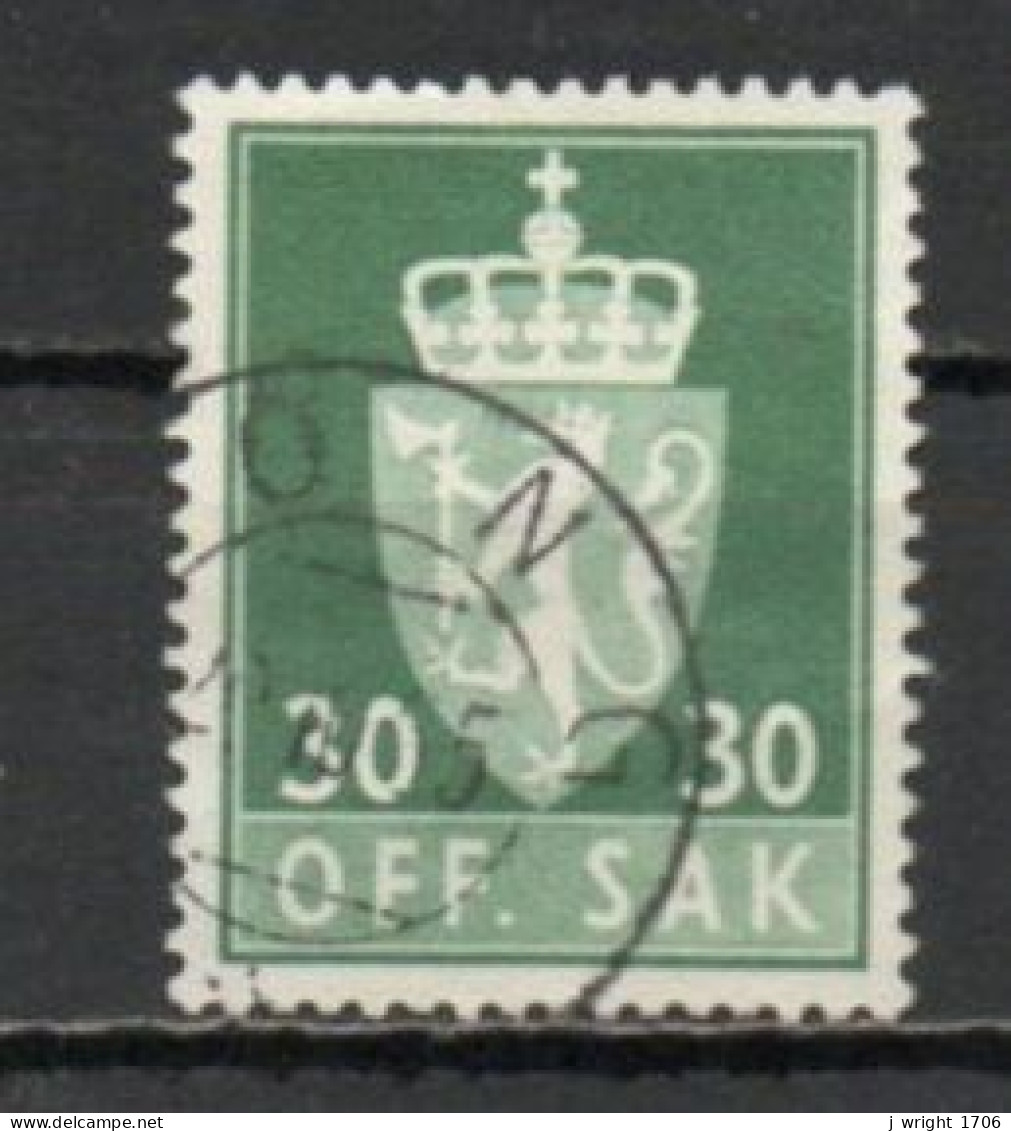 Norway, 1955, Coat Of Arms/Photogravure, 30ö/Green, USED - Dienstzegels