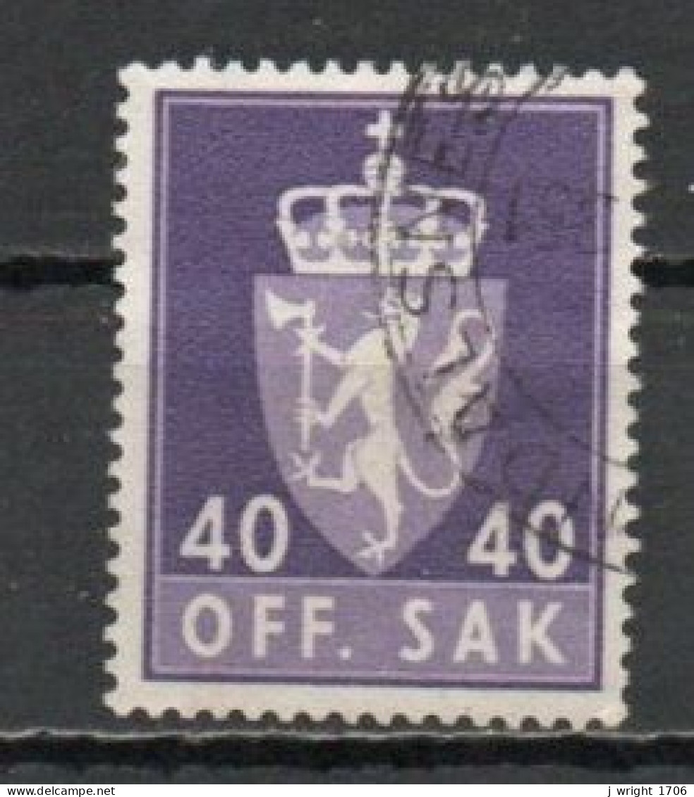 Norway, 1955, Coat Of Arms/Photogravure, 40ö/Purple, USED - Service