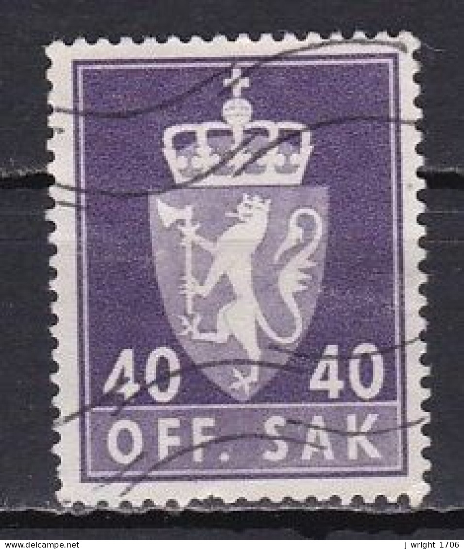 Norway, 1955, Coat Of Arms/Photogravure, 40ö/Purple, USED - Service