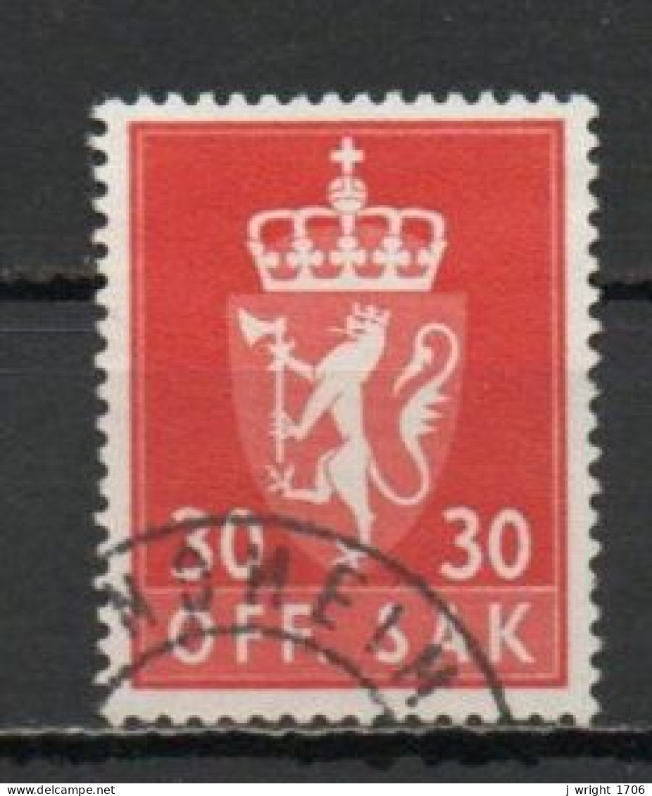 Norway, 1955, Coat Of Arms/Photogravure, 30ö/Red, USED - Servizio