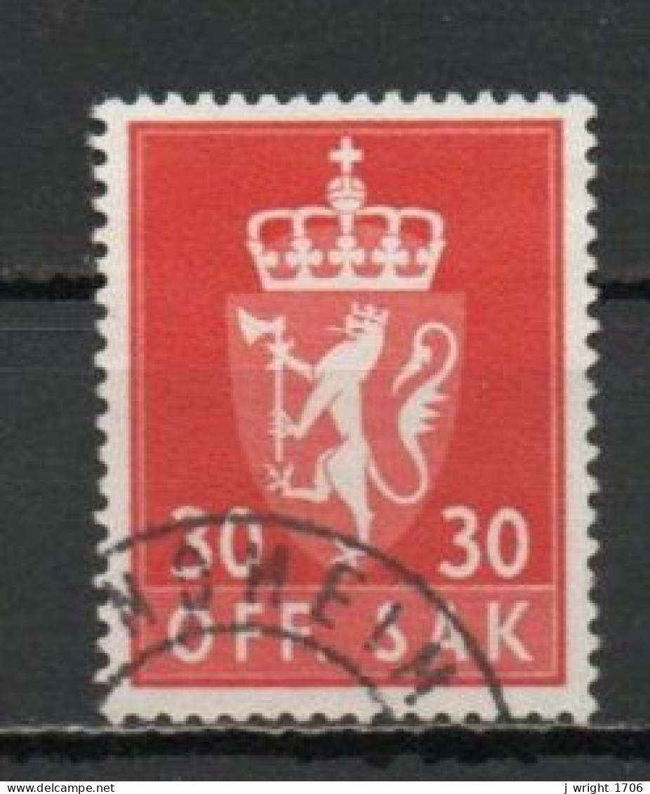 Norway, 1955, Coat Of Arms/Photogravure, 30ö/Red, USED - Dienstzegels