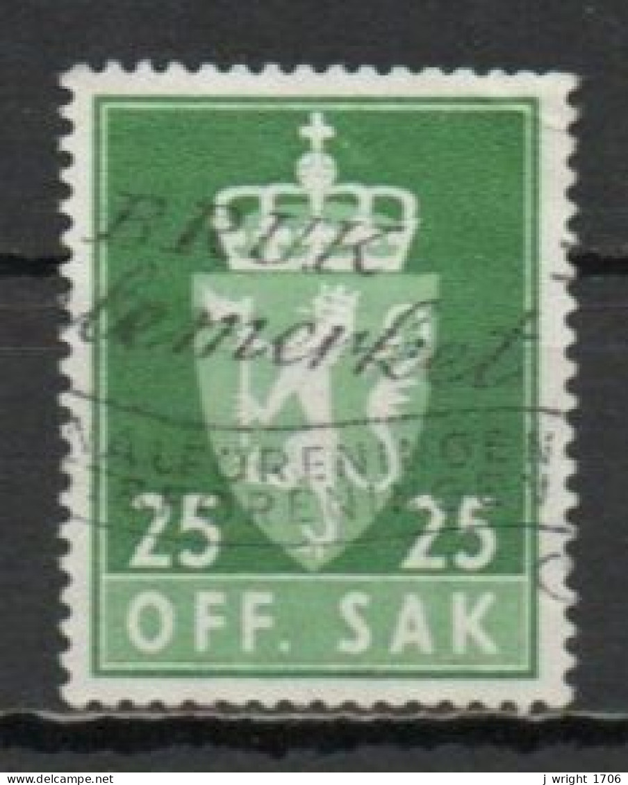 Norway, 1959, Coat Of Arms/Photogravure, 25ö, USED - Dienstmarken