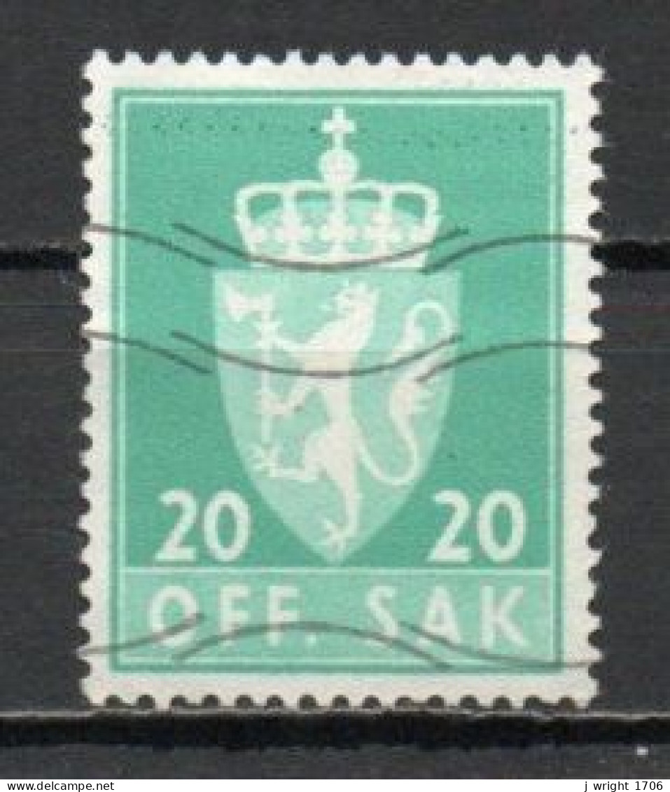 Norway, 1957, Coat Of Arms/Photogravure, 20ö, USED - Servizio