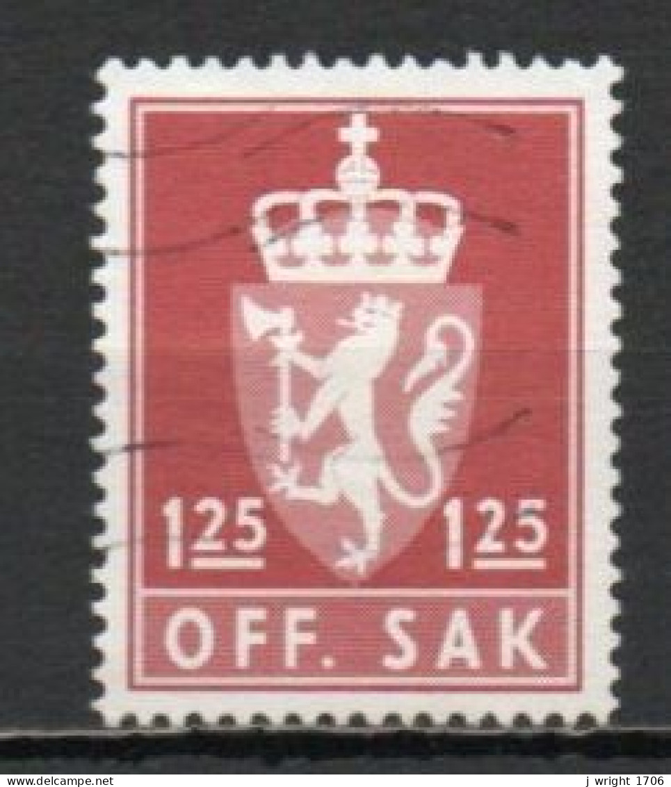 Norway, 1975, Coat Of Arms/Lithography, 1.25Kr/Brown-Red, USED - Dienstzegels