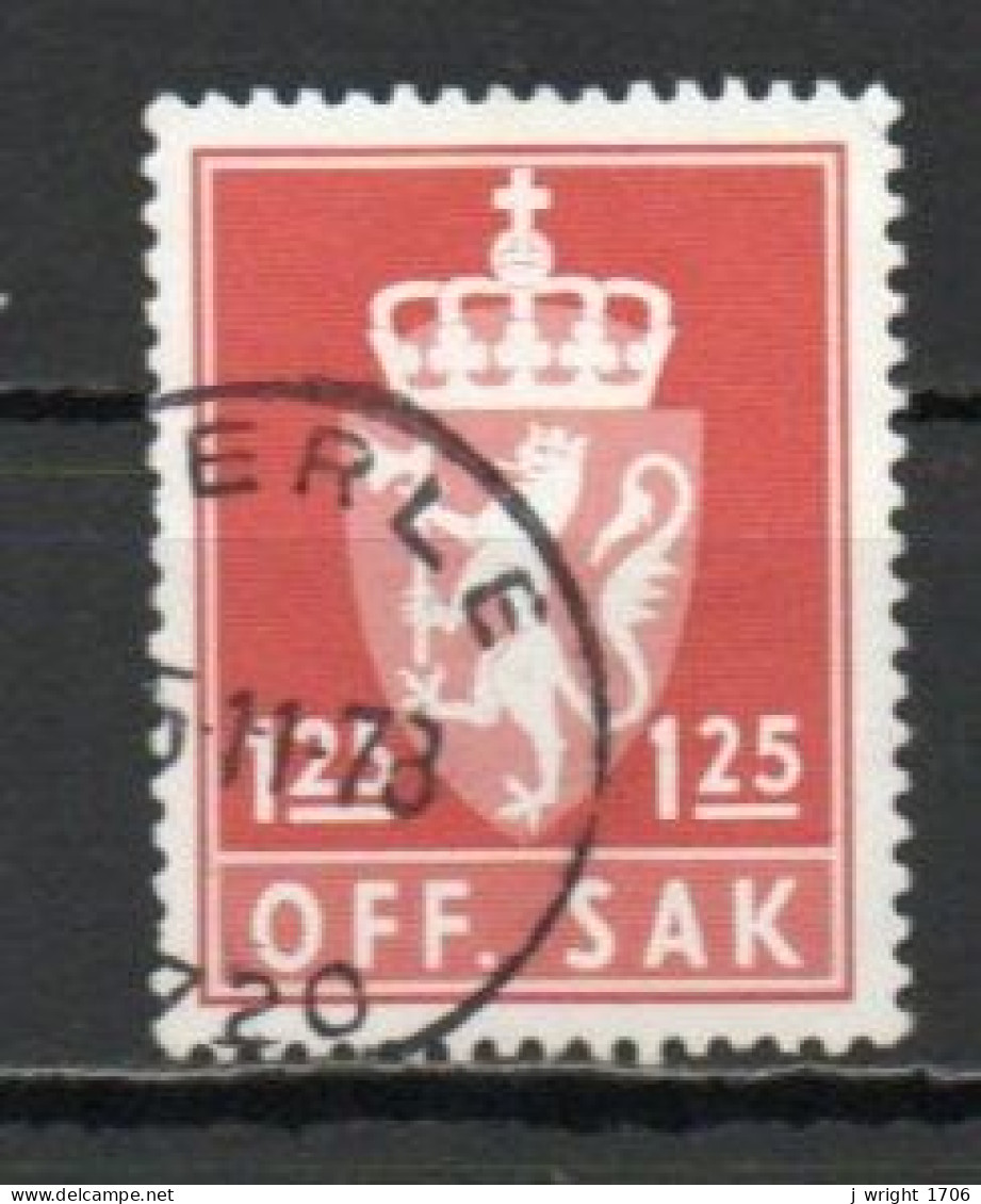 Norway, 1977, Coat Of Arms/Lithography, 1.25Kr/Scarlet, USED - Dienstzegels