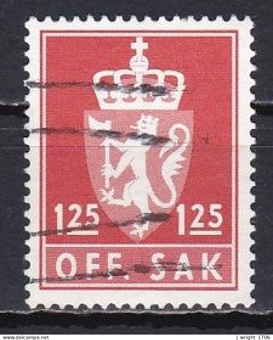 Norway, 1977, Coat Of Arms/Lithography, 1.25Kr/Scarlet, USED - Service