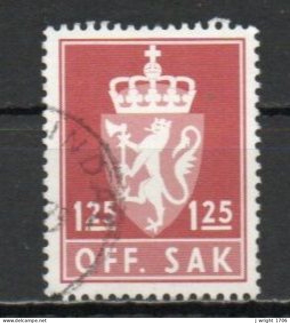 Norway, 1975, Coat Of Arms/Lithography, 1.25Kr/Brown-Red, USED - Dienstmarken