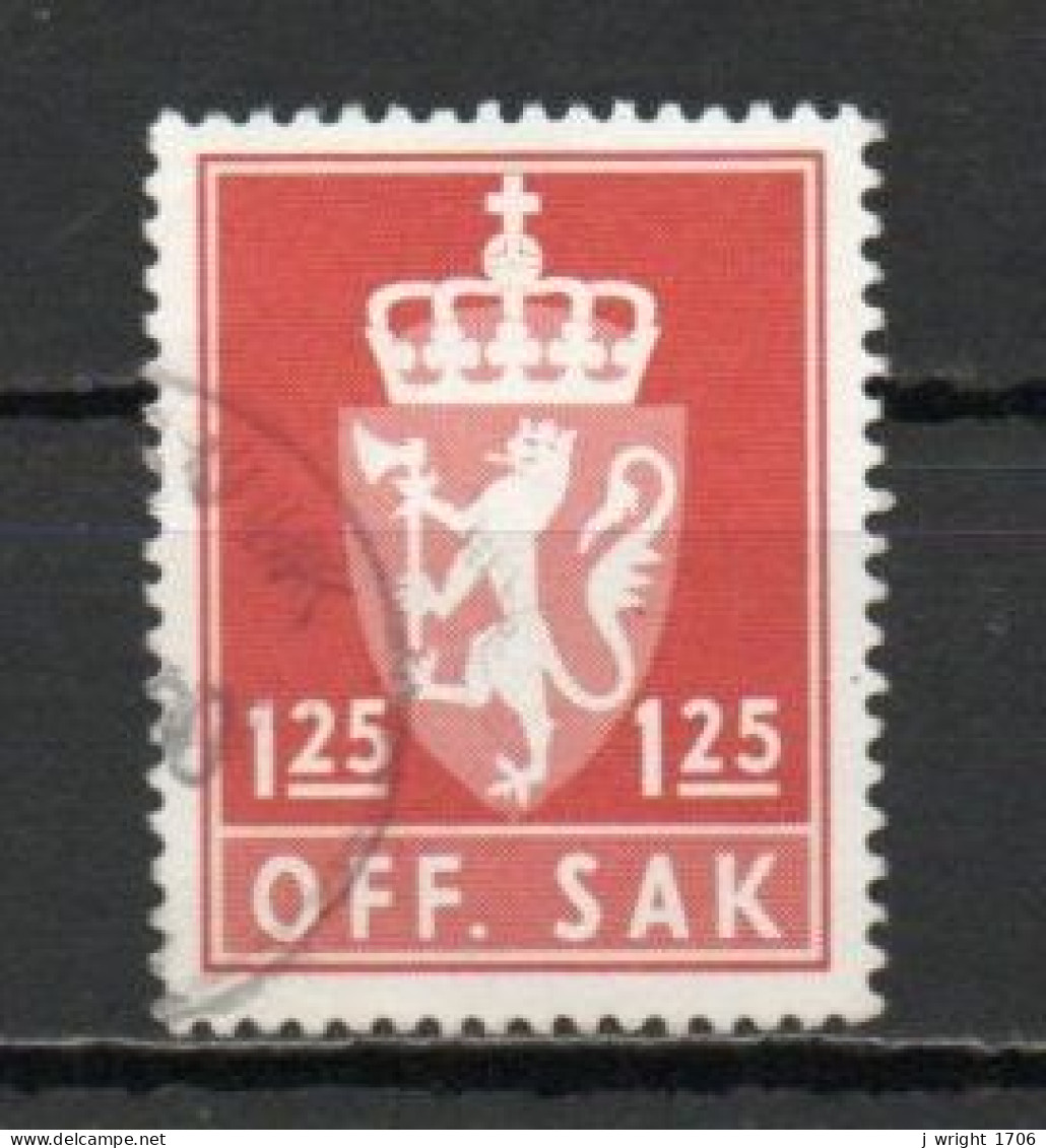 Norway, 1977, Coat Of Arms/Lithography, 1.25Kr/Scarlet, USED - Dienstmarken